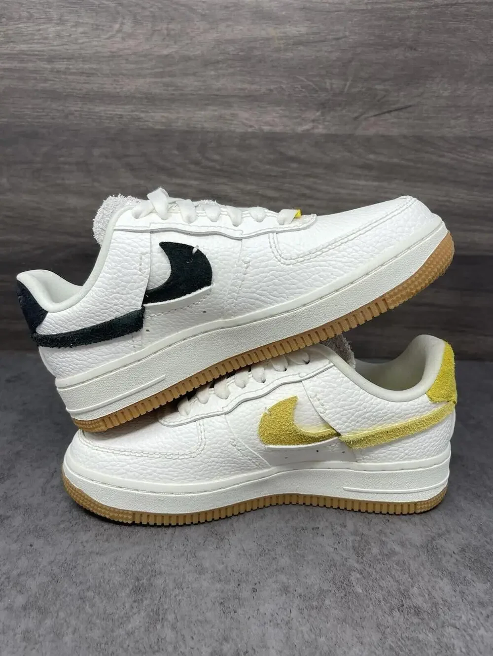 Nike Air Force 1 LXX Vandalized Shoes Womens Size 5 White Yellow BV0740-101